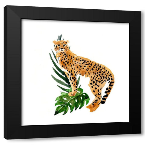 Cheetah Outlook II Black Modern Wood Framed Art Print by Warren, Annie