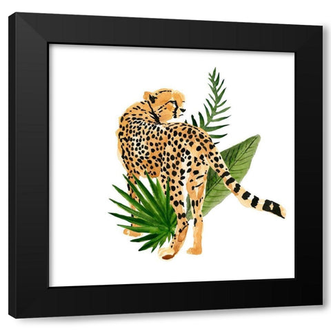 Cheetah Outlook III Black Modern Wood Framed Art Print by Warren, Annie