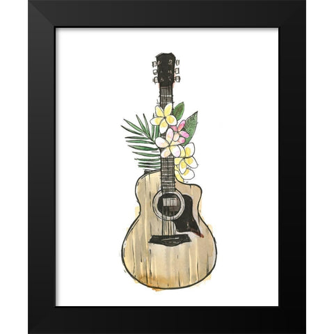 Guitar Foliage I Black Modern Wood Framed Art Print by Warren, Annie