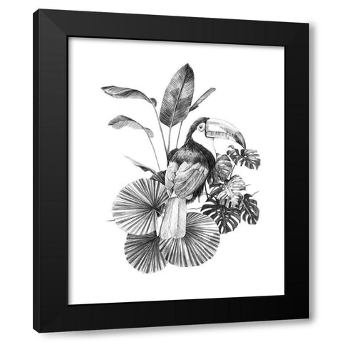 Toucan Toile II Black Modern Wood Framed Art Print with Double Matting by Scarvey, Emma