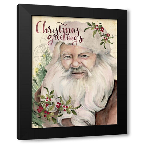 Christmas Greetings I Black Modern Wood Framed Art Print by Parker, Jennifer Paxton