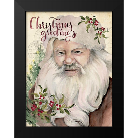 Christmas Greetings I Black Modern Wood Framed Art Print by Parker, Jennifer Paxton