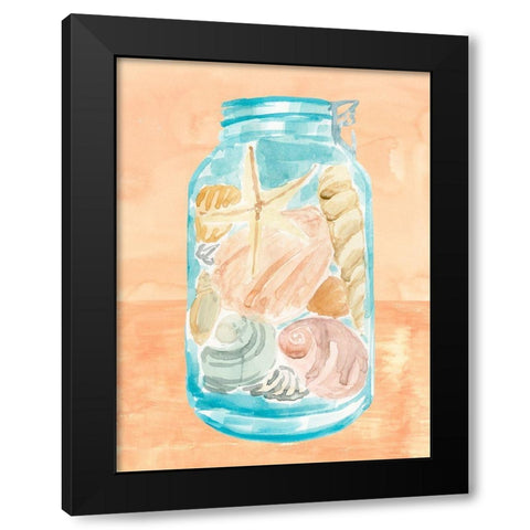 Shell Collecting I Black Modern Wood Framed Art Print by Warren, Annie