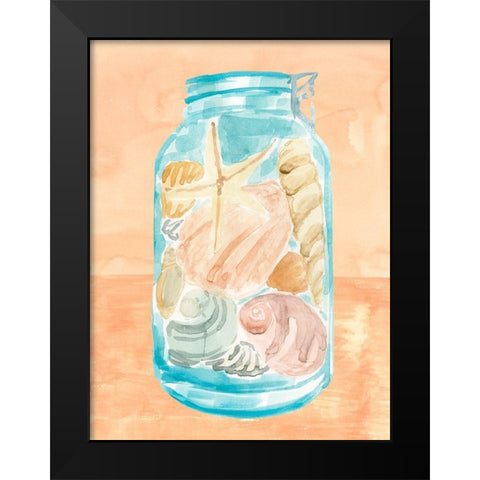 Shell Collecting I Black Modern Wood Framed Art Print by Warren, Annie