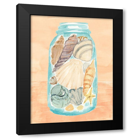 Shell Collecting II Black Modern Wood Framed Art Print by Warren, Annie