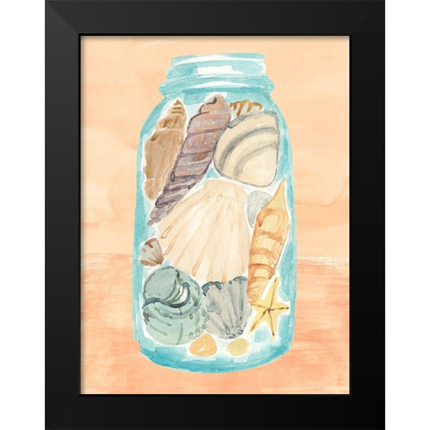 Shell Collecting II Black Modern Wood Framed Art Print by Warren, Annie