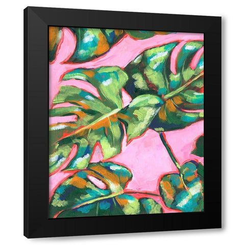 Psychedelic Palms I Black Modern Wood Framed Art Print by Parker, Jennifer Paxton