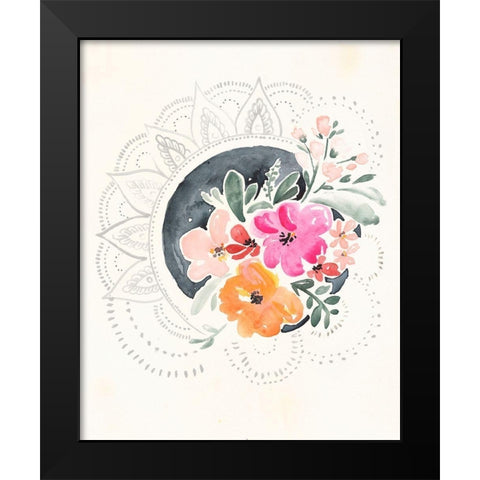 Mandala Bouquet II Black Modern Wood Framed Art Print by Parker, Jennifer Paxton