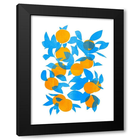 Bright Tangerines I Black Modern Wood Framed Art Print with Double Matting by Scarvey, Emma