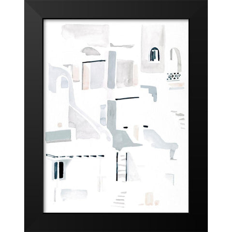 Ascending Neutrals I Black Modern Wood Framed Art Print by Parker, Jennifer Paxton