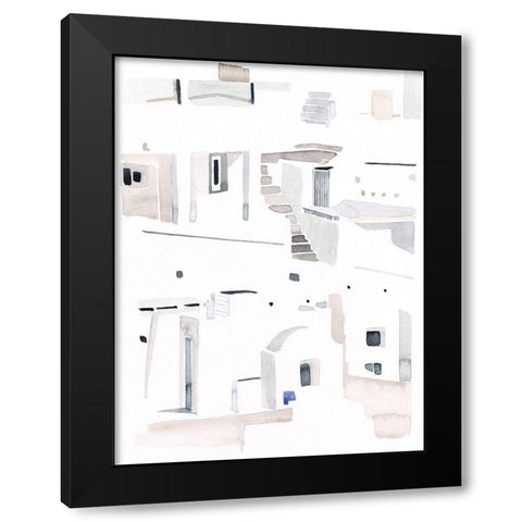Ascending Neutrals II Black Modern Wood Framed Art Print by Parker, Jennifer Paxton