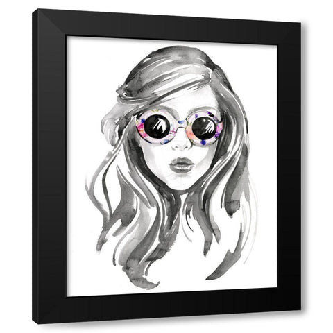 Look into the Sun(Glasses) II Black Modern Wood Framed Art Print with Double Matting by Parker, Jennifer Paxton