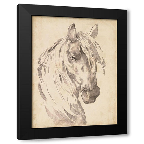 Horse Portrait Sketch I Black Modern Wood Framed Art Print by Parker, Jennifer Paxton