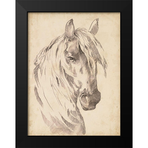 Horse Portrait Sketch I Black Modern Wood Framed Art Print by Parker, Jennifer Paxton