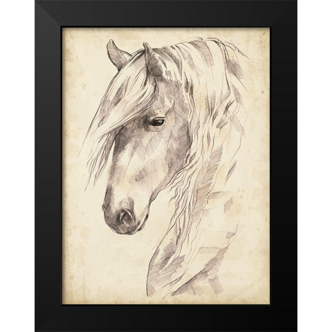 Horse Portrait Sketch II Black Modern Wood Framed Art Print by Parker, Jennifer Paxton