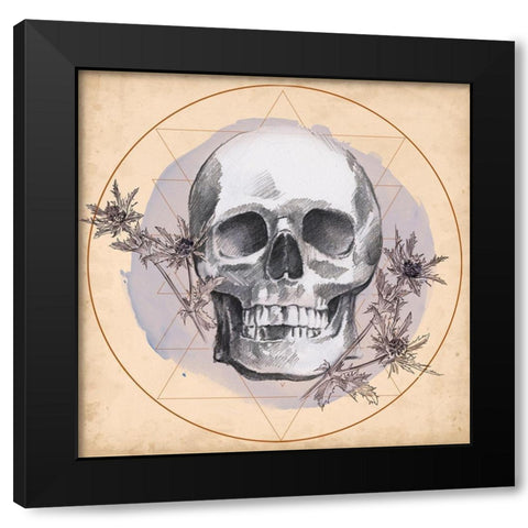 Skull Thistle I Black Modern Wood Framed Art Print by Parker, Jennifer Paxton