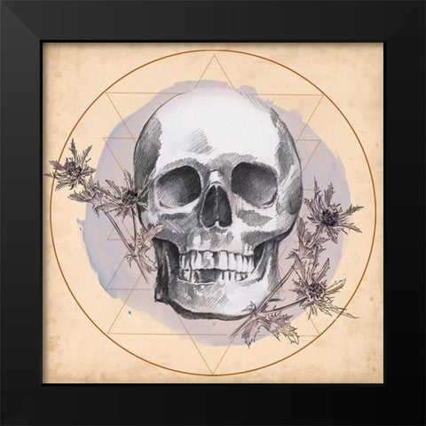 Skull Thistle I Black Modern Wood Framed Art Print by Parker, Jennifer Paxton