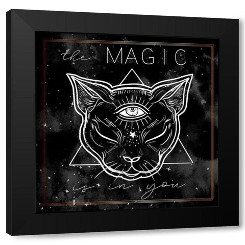 Mystical Cat I Black Modern Wood Framed Art Print by Parker, Jennifer Paxton