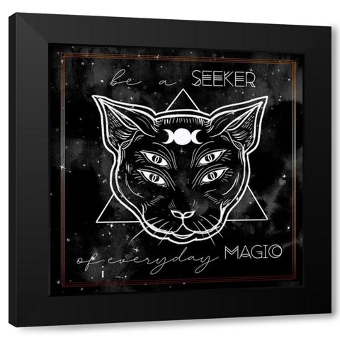 Mystical Cat II Black Modern Wood Framed Art Print by Parker, Jennifer Paxton