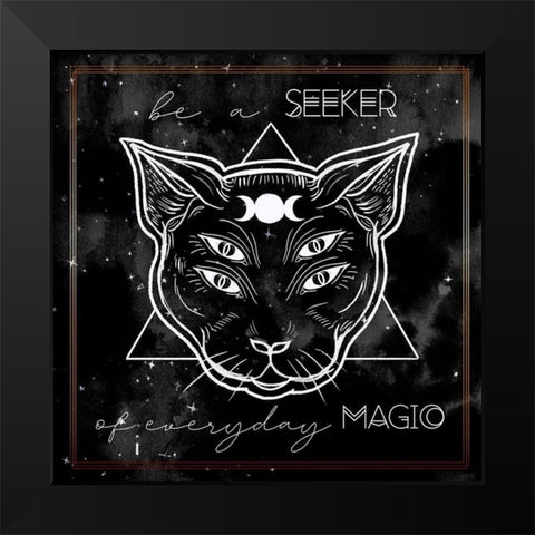 Mystical Cat II Black Modern Wood Framed Art Print by Parker, Jennifer Paxton