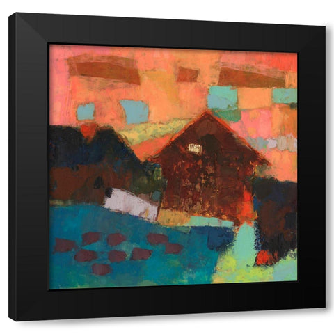 Farmville Barn Black Modern Wood Framed Art Print by Jachimiec, Sue