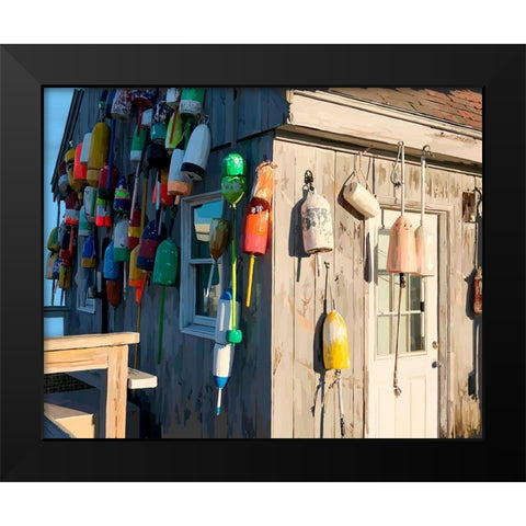 Hut on Badgers Island I Black Modern Wood Framed Art Print by Kalina, Emily