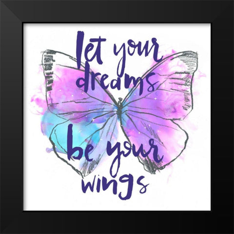 Butterfly Dreams I Black Modern Wood Framed Art Print by Parker, Jennifer Paxton