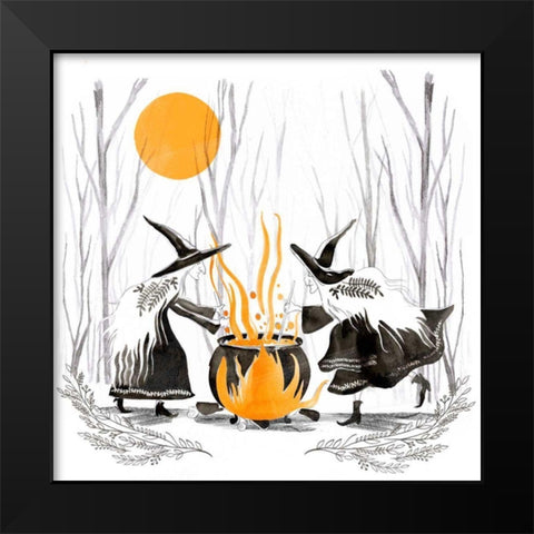 Witchy Mischief I Black Modern Wood Framed Art Print by Parker, Jennifer Paxton