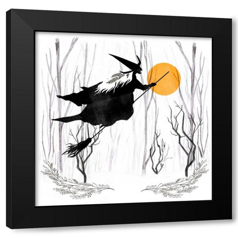 Witchy Mischief II Black Modern Wood Framed Art Print by Parker, Jennifer Paxton