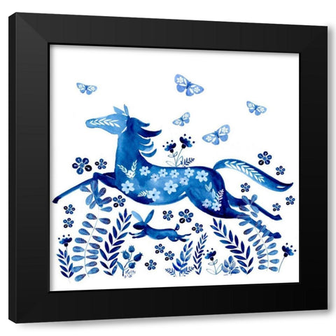 Run Wild and Free II Black Modern Wood Framed Art Print by Parker, Jennifer Paxton