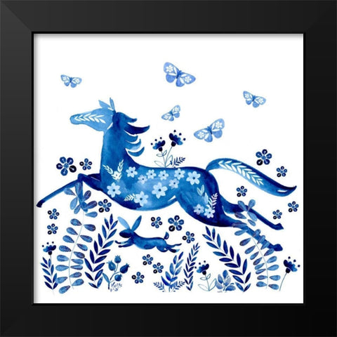 Run Wild and Free II Black Modern Wood Framed Art Print by Parker, Jennifer Paxton