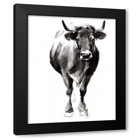 Charcoal Cattle II Black Modern Wood Framed Art Print by Parker, Jennifer Paxton