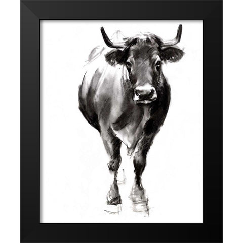 Charcoal Cattle II Black Modern Wood Framed Art Print by Parker, Jennifer Paxton