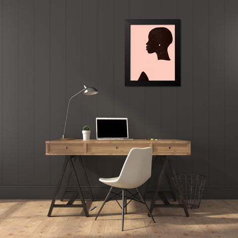 Pink Silhouette I Black Modern Wood Framed Art Print by Parker, Jennifer Paxton