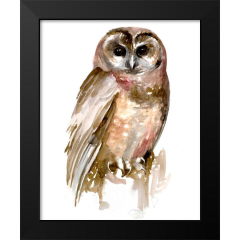 Watercolor Owl II Black Modern Wood Framed Art Print by Parker, Jennifer Paxton