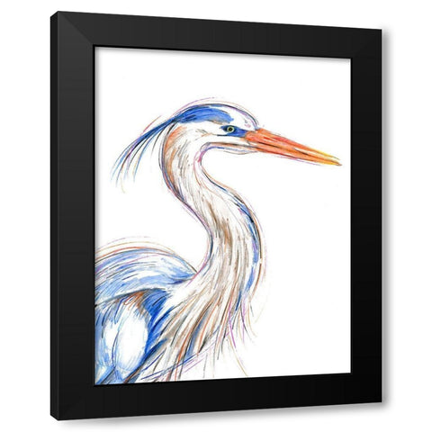 Herons Glance I Black Modern Wood Framed Art Print by Warren, Annie