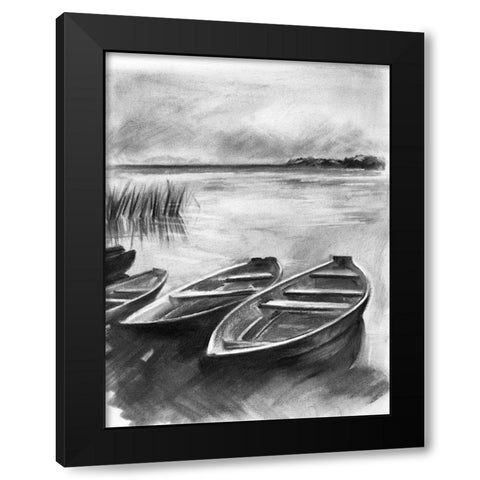 Bateau Noir I Black Modern Wood Framed Art Print by Parker, Jennifer Paxton