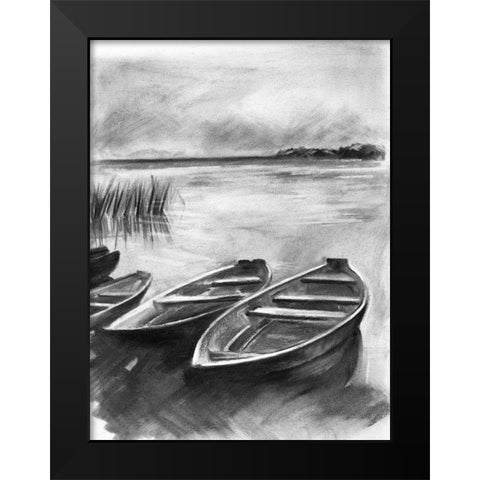 Bateau Noir I Black Modern Wood Framed Art Print by Parker, Jennifer Paxton