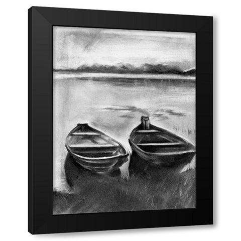 Bateau Noir II Black Modern Wood Framed Art Print by Parker, Jennifer Paxton