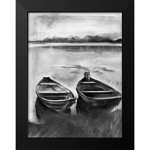 Bateau Noir II Black Modern Wood Framed Art Print by Parker, Jennifer Paxton