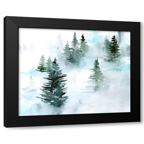Foggy Evergreens I Black Modern Wood Framed Art Print by Parker, Jennifer Paxton