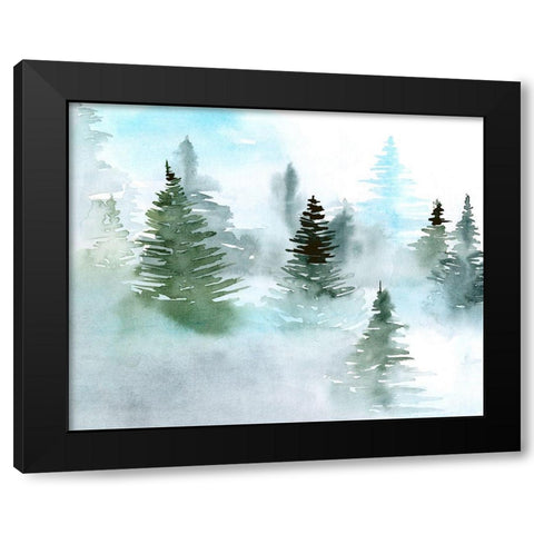 Foggy Evergreens II Black Modern Wood Framed Art Print by Parker, Jennifer Paxton