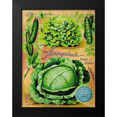 Antique Seed Packets XII Black Modern Wood Framed Art Print by Unknown