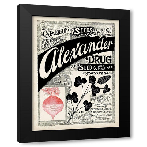 Antique Seed Packets XIV Black Modern Wood Framed Art Print with Double Matting by Unknown