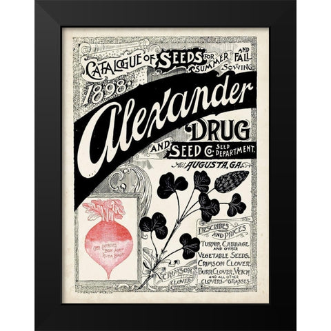 Antique Seed Packets XIV Black Modern Wood Framed Art Print by Unknown