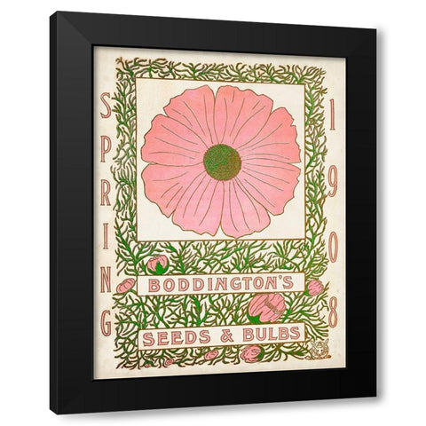 Antique Seed Packets XV Black Modern Wood Framed Art Print with Double Matting by Unknown
