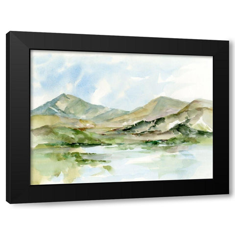 Serene Mountains II Black Modern Wood Framed Art Print with Double Matting by Harper, Ethan