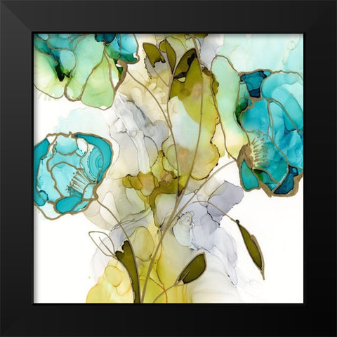 Flower Facets V Black Modern Wood Framed Art Print by Goldberger, Jennifer