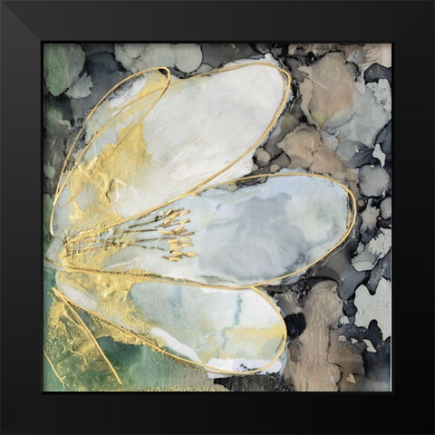 Abstracted Lily II Black Modern Wood Framed Art Print by Goldberger, Jennifer