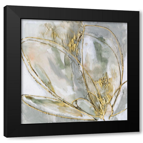 Blooming Gold II Black Modern Wood Framed Art Print with Double Matting by Goldberger, Jennifer